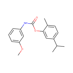 COc1cccc(NC(=O)Oc2cc(C(C)C)ccc2C)c1 ZINC001772649613