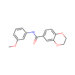 COc1cccc(NC(=O)c2ccc3c(c2)OCCO3)c1 ZINC000005008063