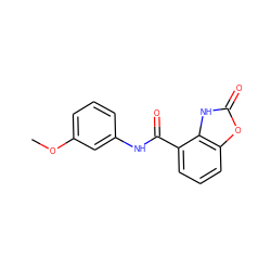 COc1cccc(NC(=O)c2cccc3oc(=O)[nH]c23)c1 ZINC000095614428