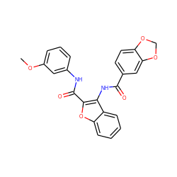 COc1cccc(NC(=O)c2oc3ccccc3c2NC(=O)c2ccc3c(c2)OCO3)c1 ZINC000004079195