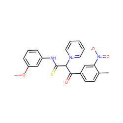 COc1cccc(NC(=S)C(C(=O)c2ccc(C)c([N+](=O)[O-])c2)[n+]2ccccc2)c1 ZINC000013123217