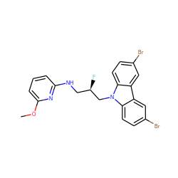 COc1cccc(NC[C@@H](F)Cn2c3ccc(Br)cc3c3cc(Br)ccc32)n1 ZINC000169347608