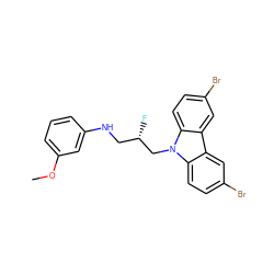 COc1cccc(NC[C@H](F)Cn2c3ccc(Br)cc3c3cc(Br)ccc32)c1 ZINC000096938603