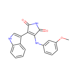 COc1cccc(NC2=C(c3c[nH]c4ccccc34)C(=O)NC2=O)c1 ZINC000028389775