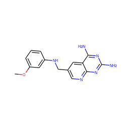 COc1cccc(NCc2cnc3nc(N)nc(N)c3c2)c1 ZINC000013529603