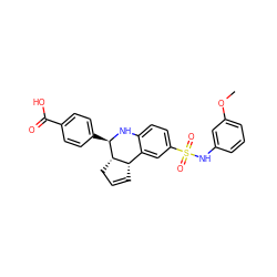 COc1cccc(NS(=O)(=O)c2ccc3c(c2)[C@@H]2C=CC[C@@H]2[C@@H](c2ccc(C(=O)O)cc2)N3)c1 ZINC000000972009