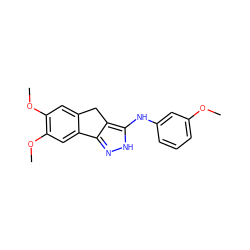 COc1cccc(Nc2[nH]nc3c2Cc2cc(OC)c(OC)cc2-3)c1 ZINC000013677837