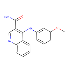 COc1cccc(Nc2c(C(N)=O)cnc3ccccc23)c1 ZINC000045290878