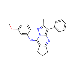 COc1cccc(Nc2c3c(nc4c(-c5ccccc5)c(C)nn24)CCC3)c1 ZINC000002221561