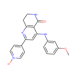 COc1cccc(Nc2cc(-c3cc[n+]([O-])cc3)nc3c2C(=O)NCC3)c1 ZINC000116991378