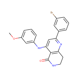 COc1cccc(Nc2cc(-c3cccc(Br)c3)nc3c2C(=O)NCC3)c1 ZINC000116989677