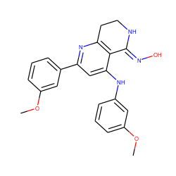 COc1cccc(Nc2cc(-c3cccc(OC)c3)nc3c2/C(=N/O)NCC3)c1 ZINC000116989555