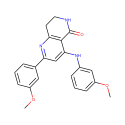 COc1cccc(Nc2cc(-c3cccc(OC)c3)nc3c2C(=O)NCC3)c1 ZINC000116989412