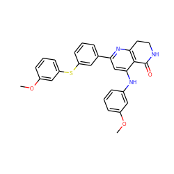 COc1cccc(Nc2cc(-c3cccc(Sc4cccc(OC)c4)c3)nc3c2C(=O)NCC3)c1 ZINC000116989427