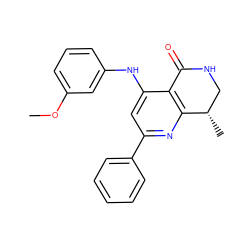 COc1cccc(Nc2cc(-c3ccccc3)nc3c2C(=O)NC[C@@H]3C)c1 ZINC000116991411