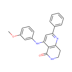 COc1cccc(Nc2cc(-c3ccccc3)nc3c2C(=O)NCC3)c1 ZINC000116991356