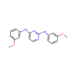 COc1cccc(Nc2ccnc(Nc3cccc(OC)c3)n2)c1 ZINC000034891243