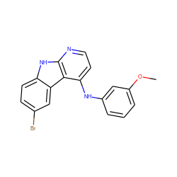 COc1cccc(Nc2ccnc3[nH]c4ccc(Br)cc4c23)c1 ZINC000103297580