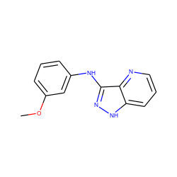 COc1cccc(Nc2n[nH]c3cccnc23)c1 ZINC000118721823