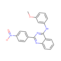 COc1cccc(Nc2nc(-c3ccc([N+](=O)[O-])cc3)nc3ccccc23)c1 ZINC000009087520