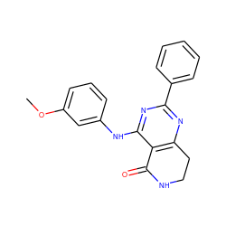 COc1cccc(Nc2nc(-c3ccccc3)nc3c2C(=O)NCC3)c1 ZINC000116989626