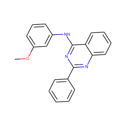 COc1cccc(Nc2nc(-c3ccccc3)nc3ccccc23)c1 ZINC000005637742