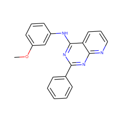 COc1cccc(Nc2nc(-c3ccccc3)nc3ncccc23)c1 ZINC001772601739