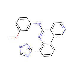 COc1cccc(Nc2nc3c(-c4nc[nH]n4)cccc3c3cnccc23)c1 ZINC000073157701