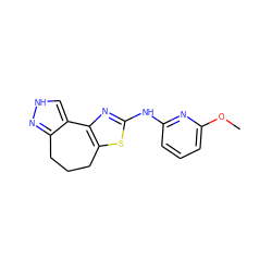 COc1cccc(Nc2nc3c(s2)CCCc2n[nH]cc2-3)n1 ZINC000072119003