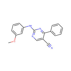 COc1cccc(Nc2ncc(C#N)c(-c3ccccc3)n2)c1 ZINC000028819451