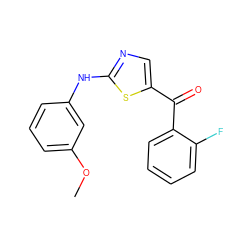 COc1cccc(Nc2ncc(C(=O)c3ccccc3F)s2)c1 ZINC000028128910