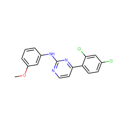 COc1cccc(Nc2nccc(-c3ccc(Cl)cc3Cl)n2)c1 ZINC000103300934