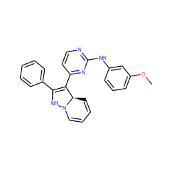 COc1cccc(Nc2nccc(C3=C(c4ccccc4)NN4C=CC=C[C@H]34)n2)c1 ZINC000028976004