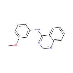 COc1cccc(Nc2ncnc3ccccc23)c1 ZINC000000104782