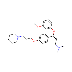COc1cccc(O[C@@H](CCN(C)C)c2ccc(OCCCN3CCCCC3)cc2)c1 ZINC000028892901