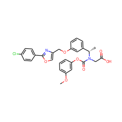 COc1cccc(OC(=O)N(CC(=O)O)[C@@H](C)c2cccc(OCc3coc(-c4ccc(Cl)cc4)n3)c2)c1 ZINC000043200302