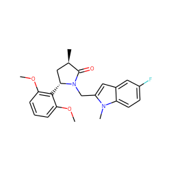 COc1cccc(OC)c1[C@@H]1C[C@@H](C)C(=O)N1Cc1cc2cc(F)ccc2n1C ZINC000167062904