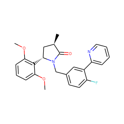 COc1cccc(OC)c1[C@@H]1C[C@@H](C)C(=O)N1Cc1ccc(F)c(-c2ccccn2)c1 ZINC000167097256