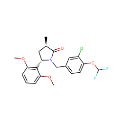 COc1cccc(OC)c1[C@@H]1C[C@@H](C)C(=O)N1Cc1ccc(OC(F)F)c(Cl)c1 ZINC000166870934