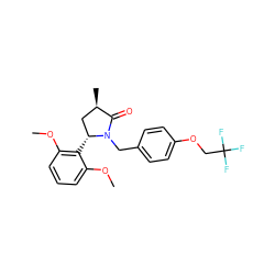 COc1cccc(OC)c1[C@@H]1C[C@@H](C)C(=O)N1Cc1ccc(OCC(F)(F)F)cc1 ZINC000167594059