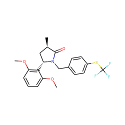 COc1cccc(OC)c1[C@@H]1C[C@@H](C)C(=O)N1Cc1ccc(SC(F)(F)F)cc1 ZINC000167723859