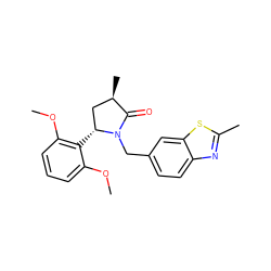 COc1cccc(OC)c1[C@@H]1C[C@@H](C)C(=O)N1Cc1ccc2nc(C)sc2c1 ZINC000167054263