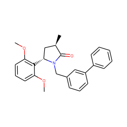 COc1cccc(OC)c1[C@@H]1C[C@@H](C)C(=O)N1Cc1cccc(-c2ccccc2)c1 ZINC000167410944