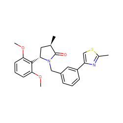 COc1cccc(OC)c1[C@@H]1C[C@@H](C)C(=O)N1Cc1cccc(-c2csc(C)n2)c1 ZINC000167356071