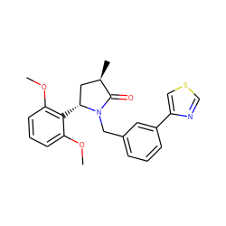 COc1cccc(OC)c1[C@@H]1C[C@@H](C)C(=O)N1Cc1cccc(-c2cscn2)c1 ZINC000167132254