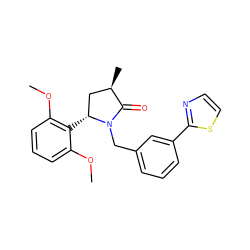 COc1cccc(OC)c1[C@@H]1C[C@@H](C)C(=O)N1Cc1cccc(-c2nccs2)c1 ZINC000167082257