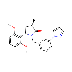 COc1cccc(OC)c1[C@@H]1C[C@@H](C)C(=O)N1Cc1cccc(-n2cccn2)c1 ZINC000167472919