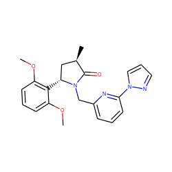 COc1cccc(OC)c1[C@@H]1C[C@@H](C)C(=O)N1Cc1cccc(-n2cccn2)n1 ZINC000167857000