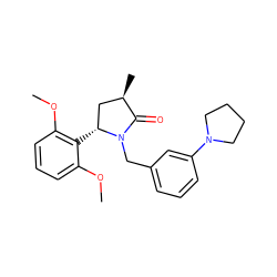 COc1cccc(OC)c1[C@@H]1C[C@@H](C)C(=O)N1Cc1cccc(N2CCCC2)c1 ZINC000166375991