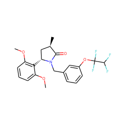 COc1cccc(OC)c1[C@@H]1C[C@@H](C)C(=O)N1Cc1cccc(OC(F)(F)C(F)F)c1 ZINC000166739595